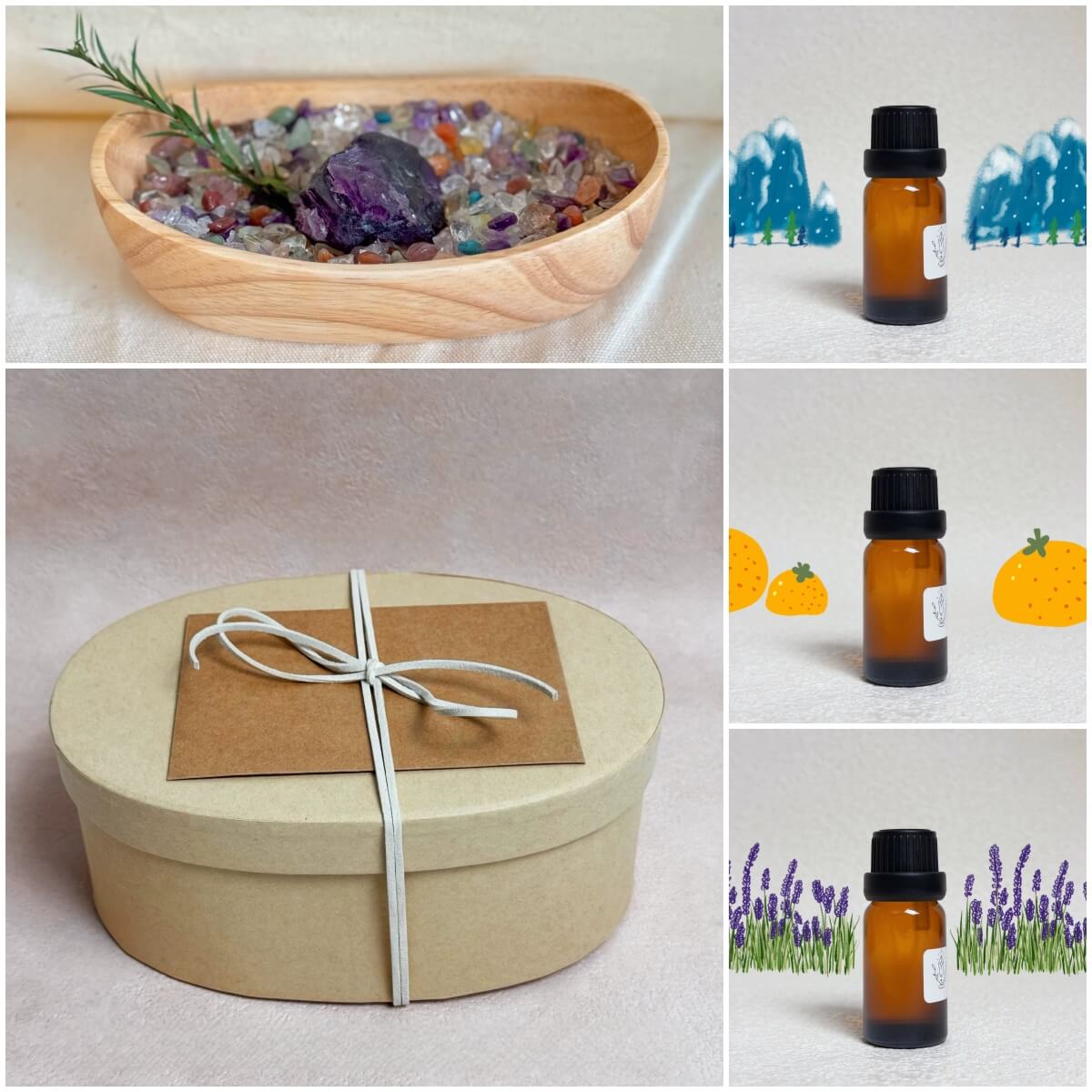 Natural Crystal Decorative Bowl & Home Fragrance Diffuser Set