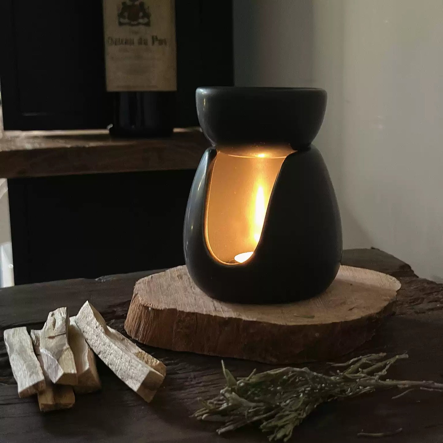 Handmade Ceramic Candle Incense Burner – Two-Layer Design