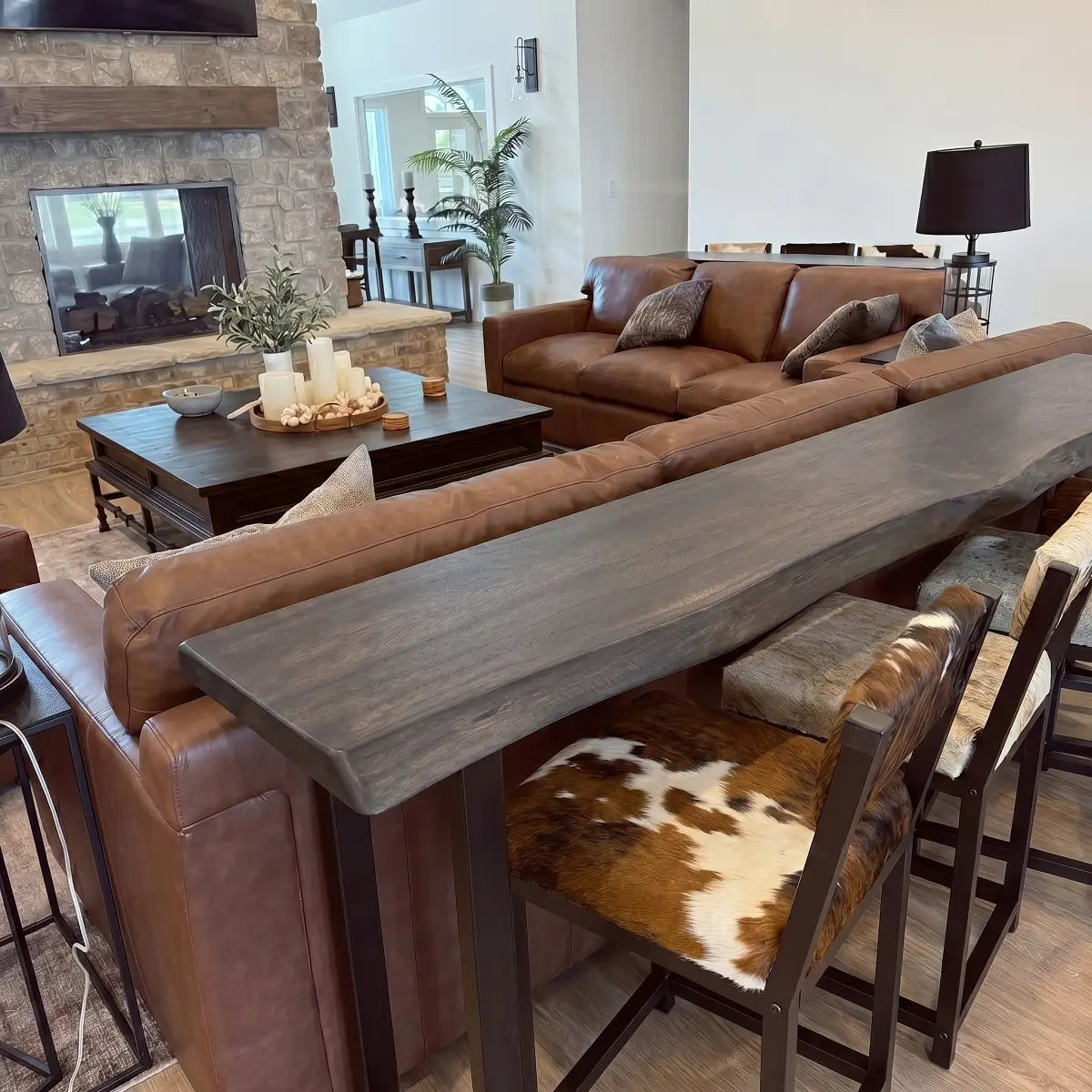 Live Edge Solid Wood Bar Table
