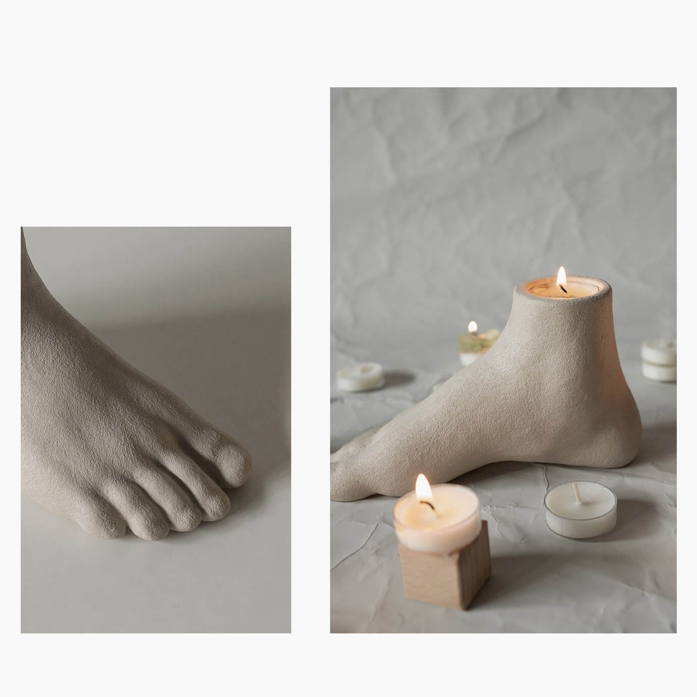 Grounded Light Foot Candle Holder