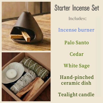 Handmade Ceramic Incense Burner – Minimal Mountain Fireplace Design