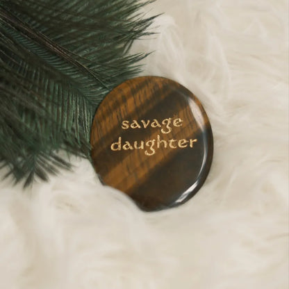 Tiger’s Eye Palm Stone - “Savage Daughter”