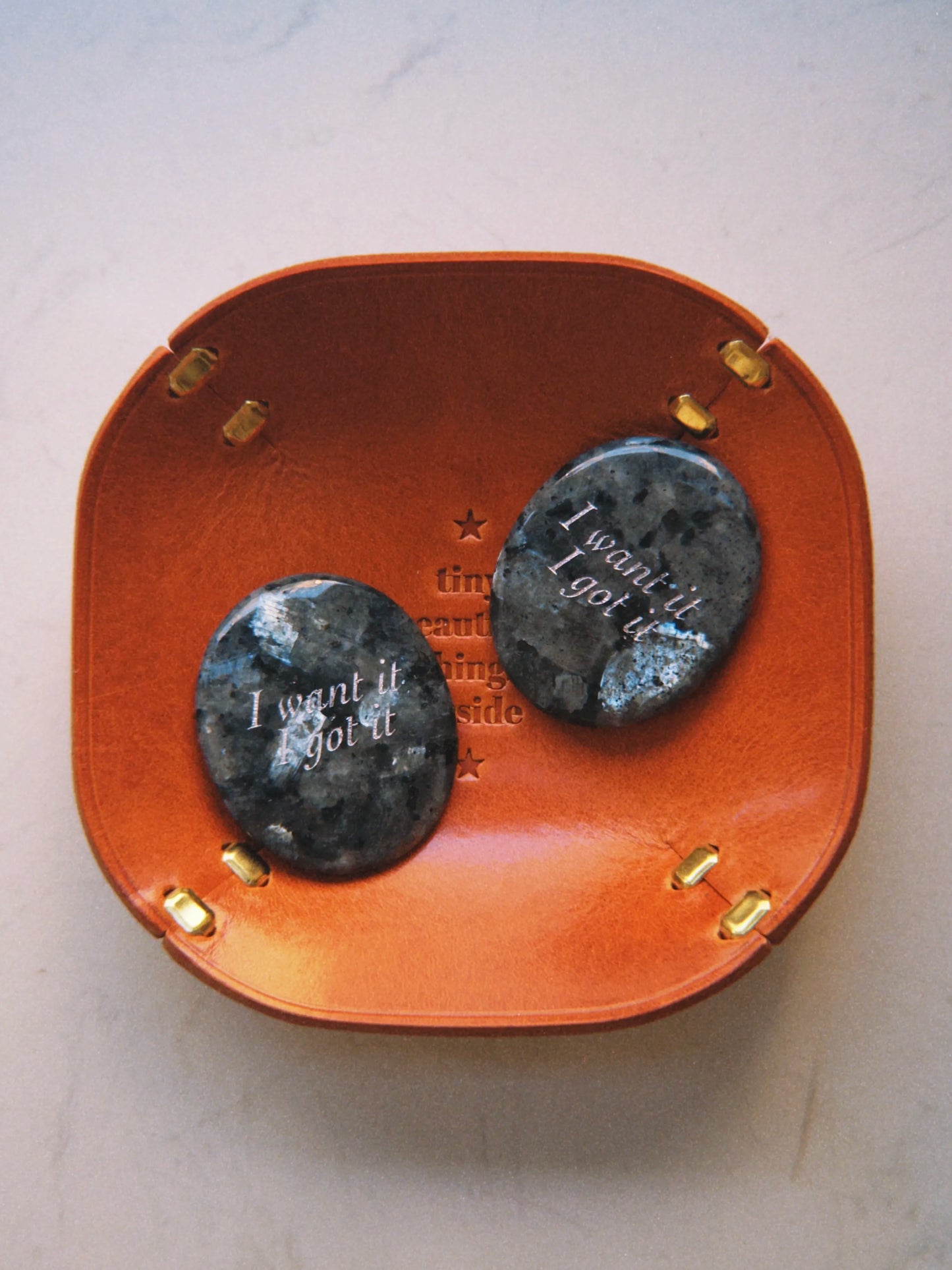 Black Sunstone Palm Stone - “I Want It, I Got It”