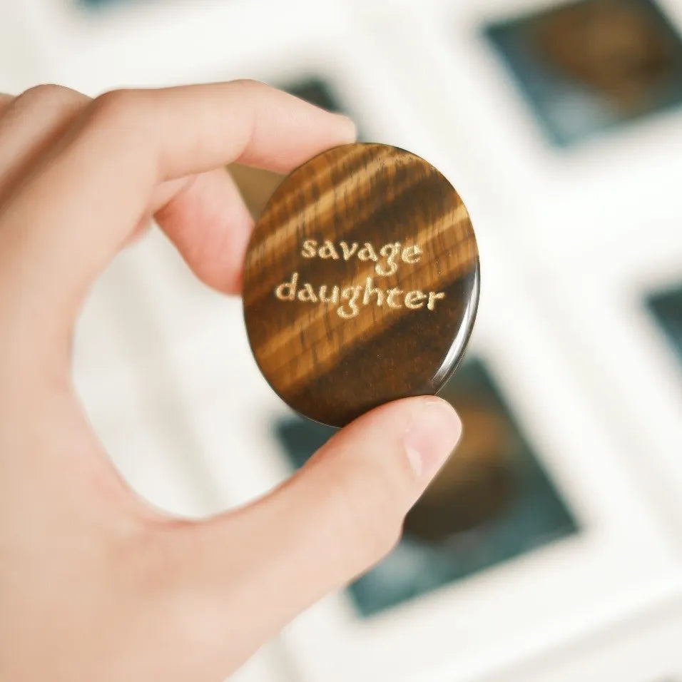 Tiger’s Eye Palm Stone - “Savage Daughter”