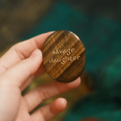 Tiger’s Eye Palm Stone - “Savage Daughter”