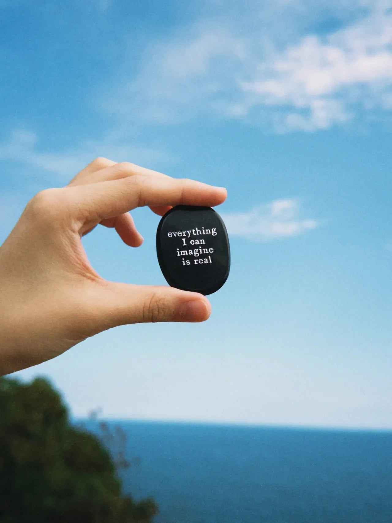 Black Obsidian Palm Stone - “Everything I Can Imagine Is Real”