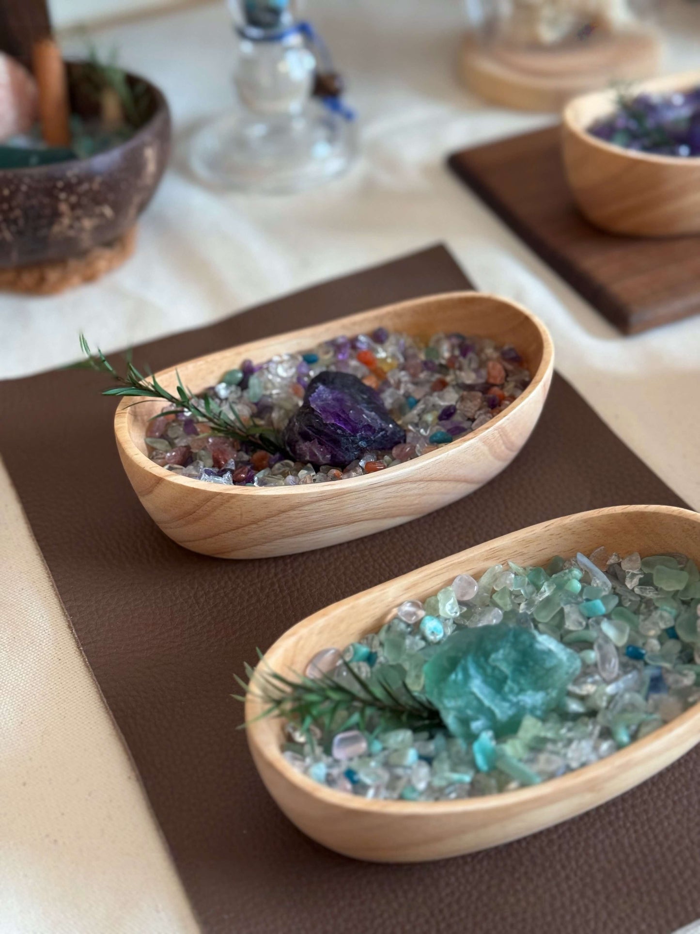 Natural Crystal Decorative Bowl & Home Fragrance Diffuser Set