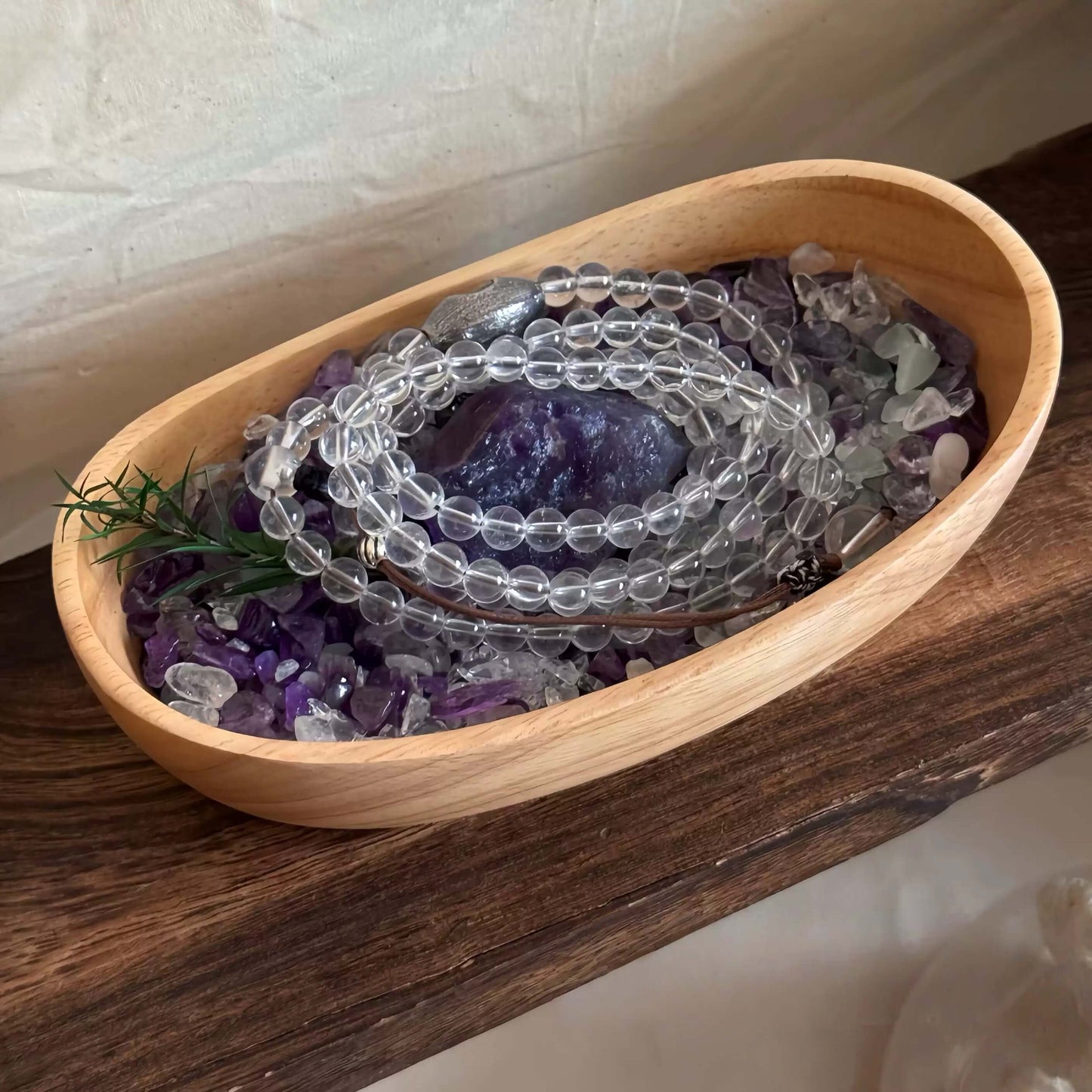 Natural Crystal Decorative Bowl & Home Fragrance Diffuser Set