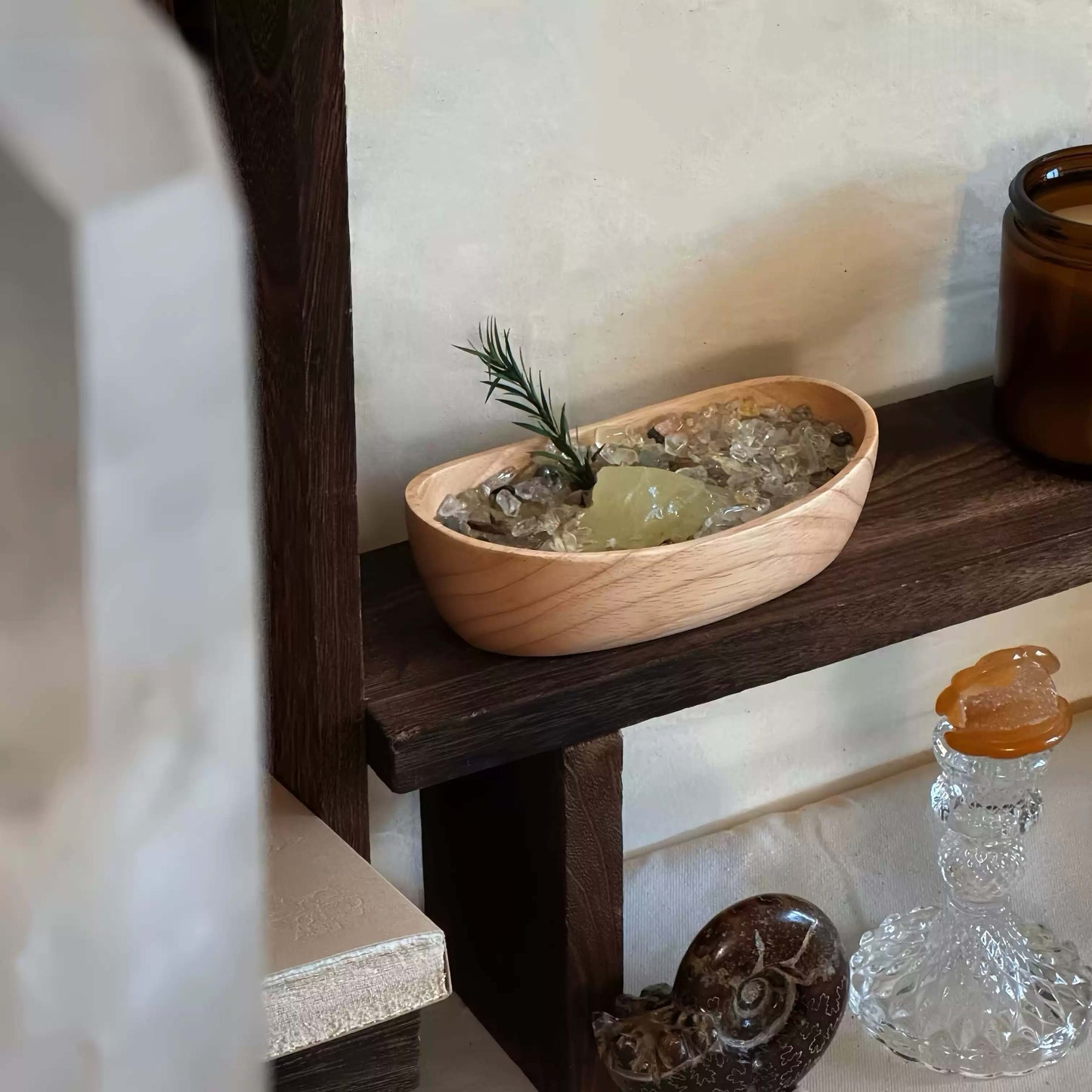 Natural Crystal Decorative Bowl & Home Fragrance Diffuser Set