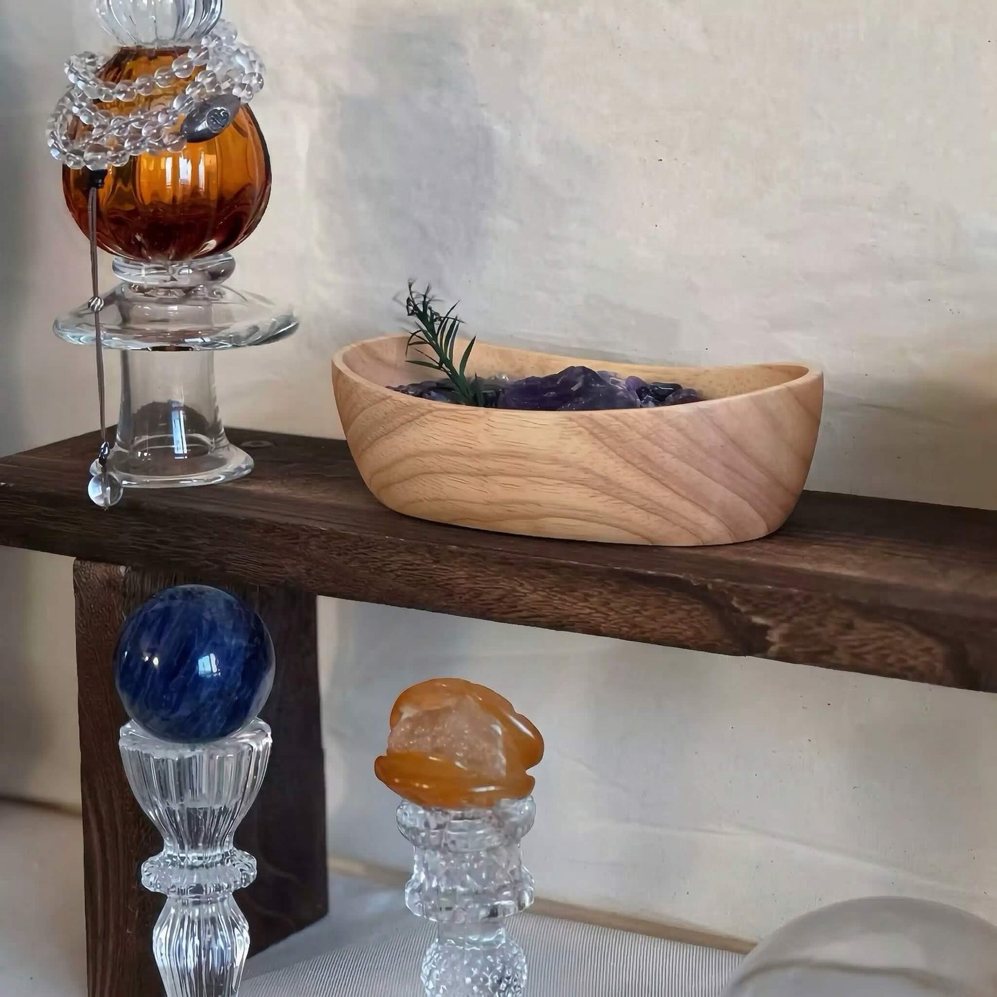 Natural Crystal Decorative Bowl & Home Fragrance Diffuser Set