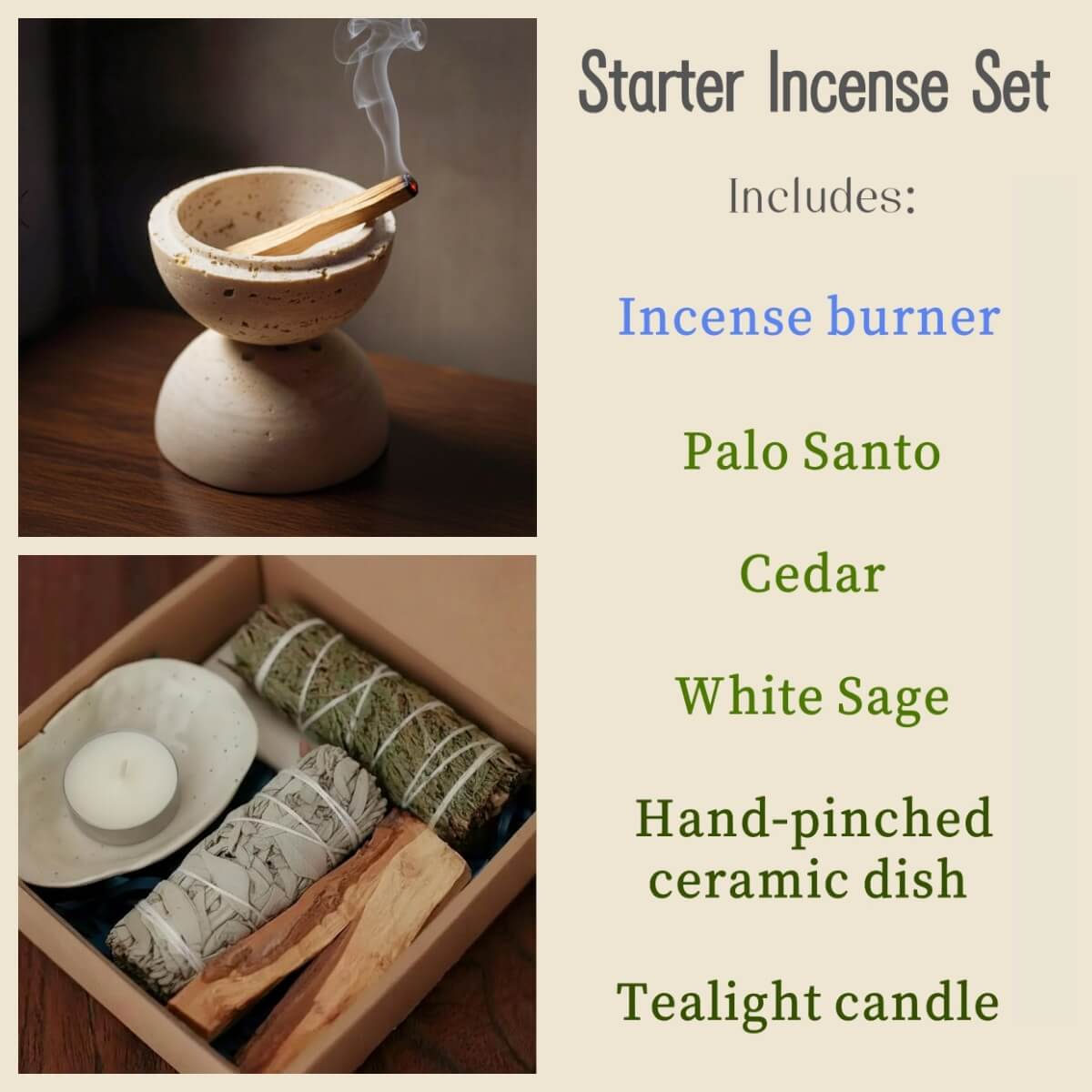 Natural Travertine Sphere Incense Burner