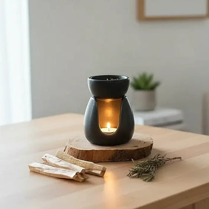 Handmade Ceramic Candle Incense Burner – Two-Layer Design