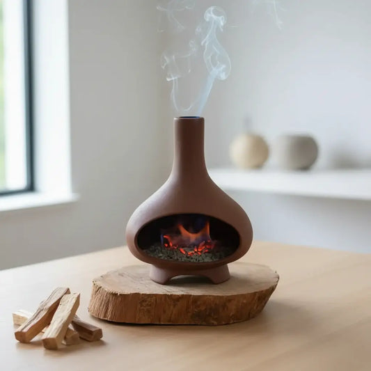 Handmade Ceramic Incense Burner – Modern Fireplace Style
