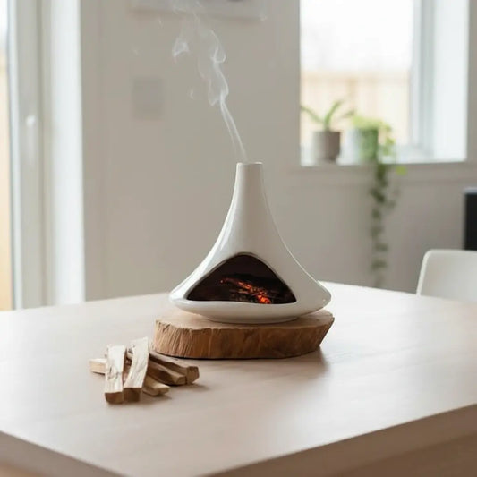 Handmade Glazed Ceramic Incense Burner – Modern Fireplace Design