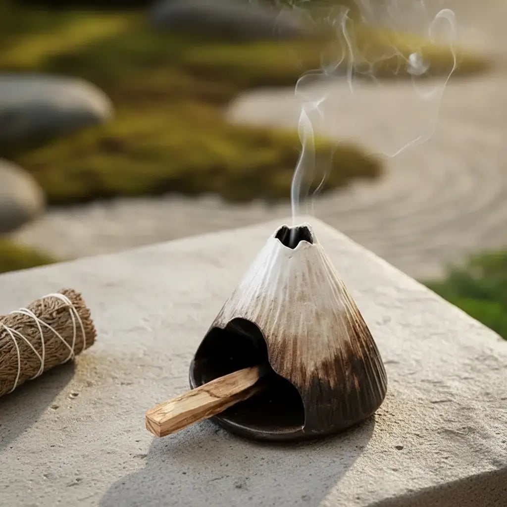 Fuji Mountain Ceramic Incense Burner