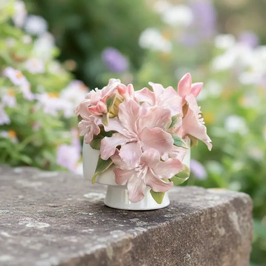 Handcrafted  Azalea 3D Floral Ceramic Cup