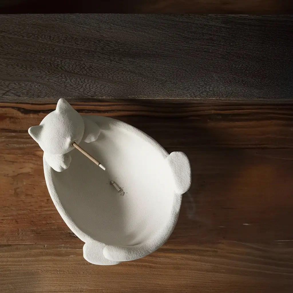 Sleeping Cat Incense Holder