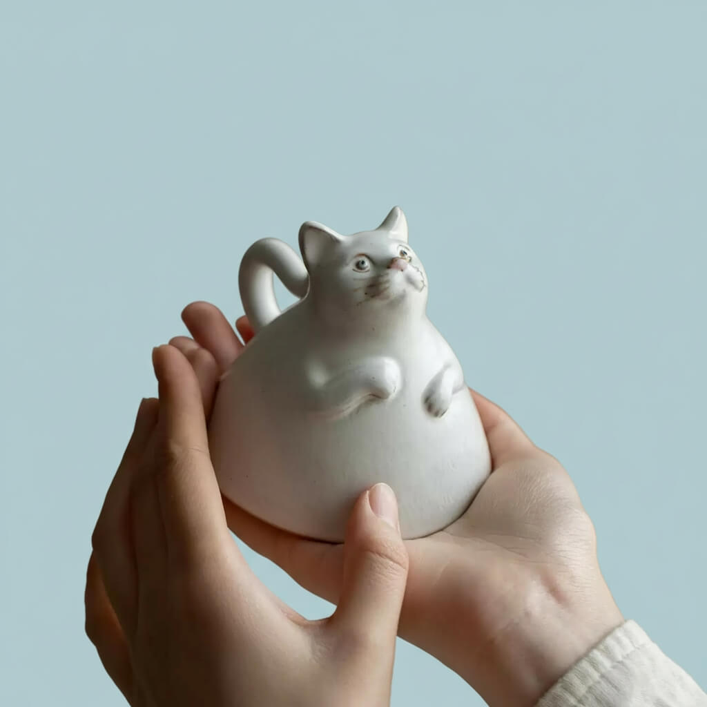 Upside-Down Cat Ceramic Mug