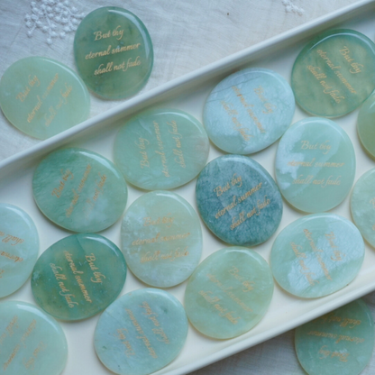 Chrysoprase Palm Stone - “But Thy Eternal Summer Shall Not Fade”