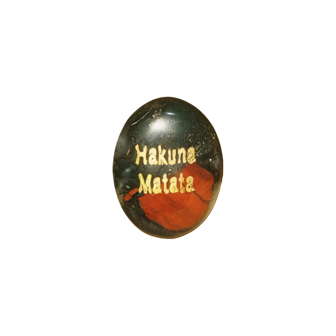 Dragon Blood Jasper Palm Stone - “Hakuna Matata”