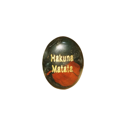 Dragon Blood Jasper Palm Stone - “Hakuna Matata”
