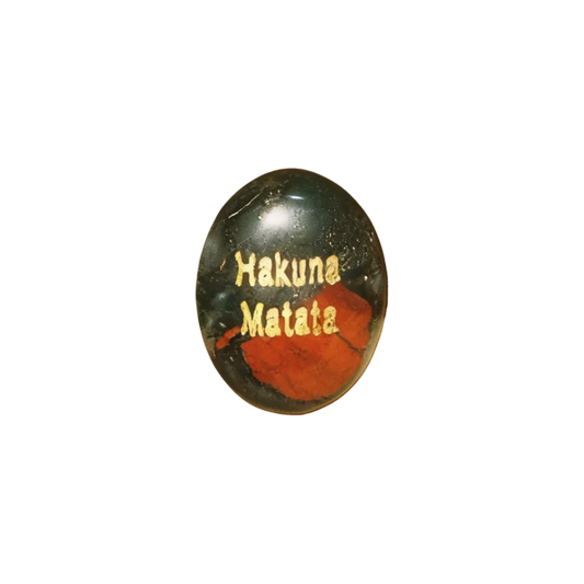 Dragon Blood Jasper Palm Stone - “Hakuna Matata”