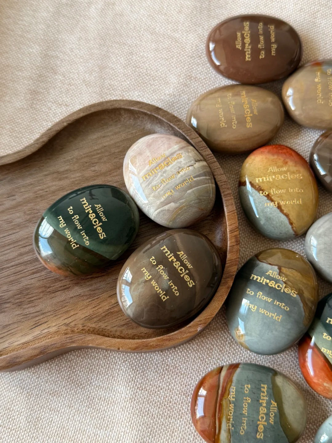 Ocean Jasper Palm Stone - “Allow Miracles to Flow into My World”