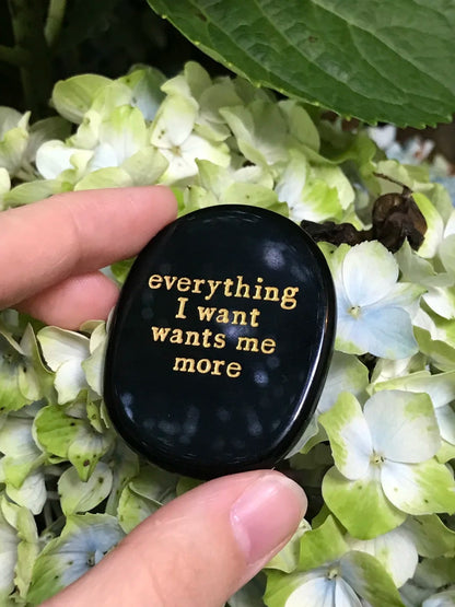Black Obsidian Palm Stone - “Everything I Can Imagine Is Real”