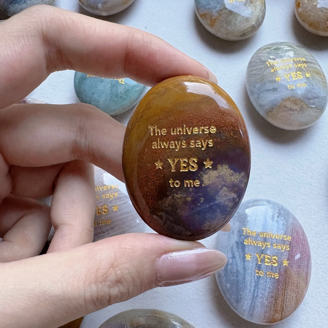 Ocean Jasper Palm Stone - “The Universe Always Says Yes to Me”
