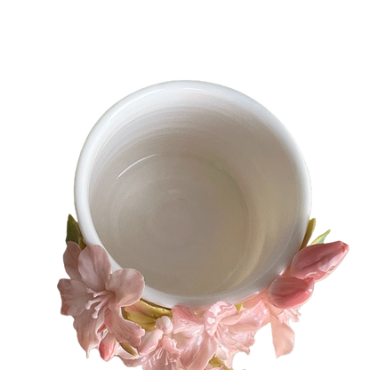 Handcrafted  Azalea 3D Floral Ceramic Cup