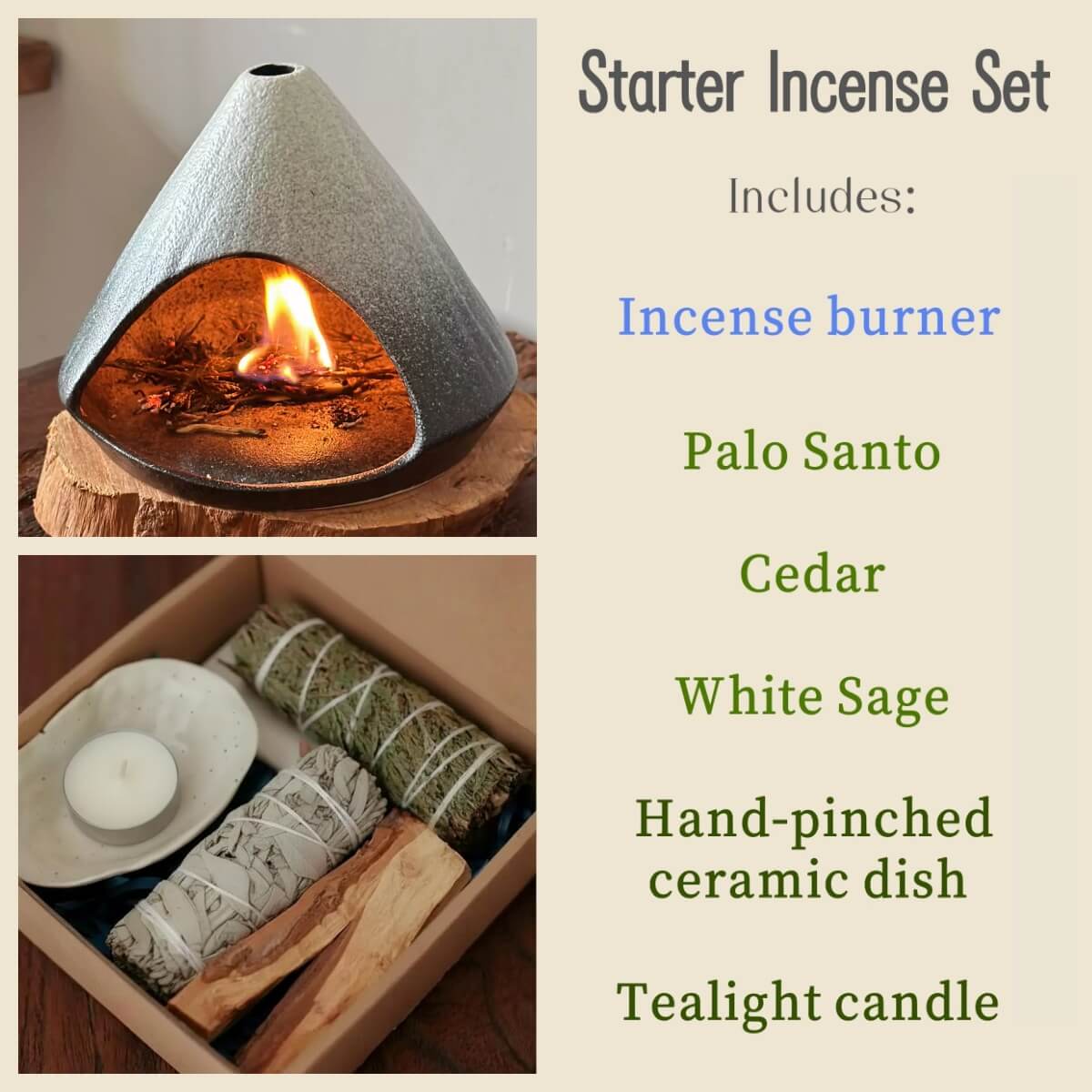 Handmade Gradient Ceramic Incense Burner – Mountain Fireplace Design