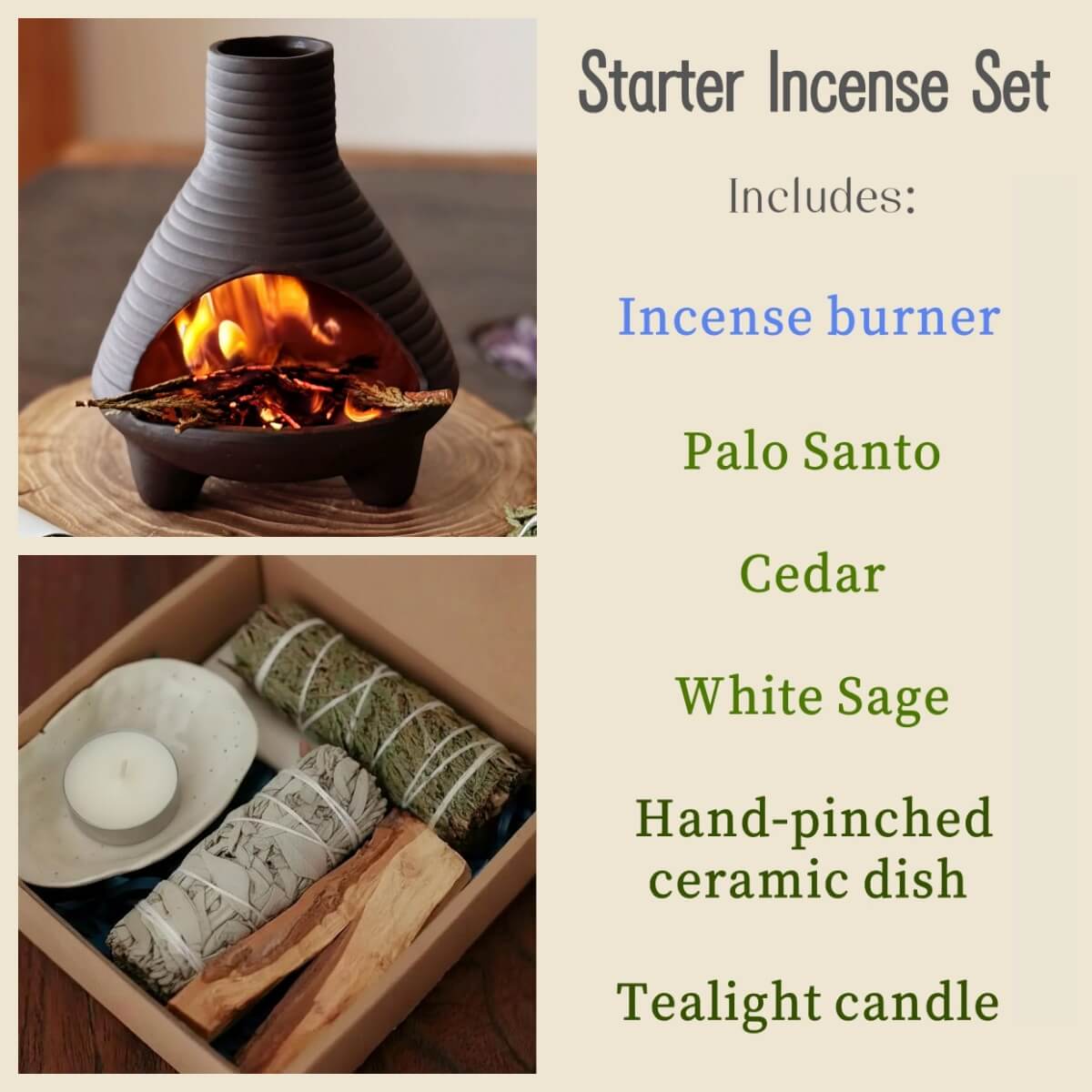 Handmade Ceramic Incense Burner – Chimney Fireplace Style