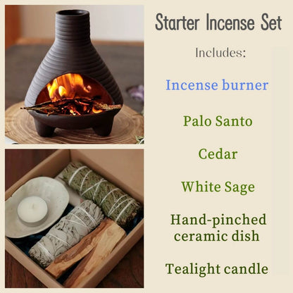 Handmade Ceramic Incense Burner – Chimney Fireplace Style