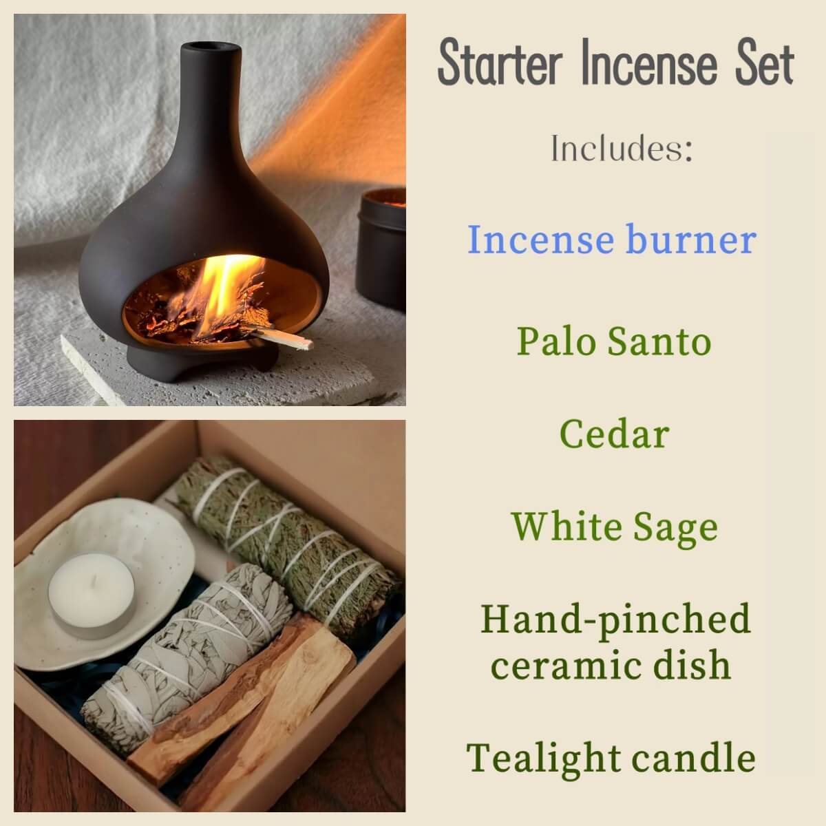 Handmade Ceramic Incense Burner – Modern Fireplace Style