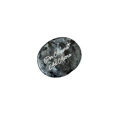 Black Sunstone Palm Stone - “Per Aspera ad Astra”