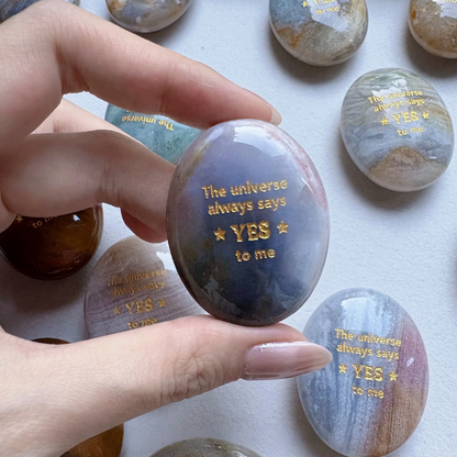 Ocean Jasper Palm Stone - “The Universe Always Says Yes to Me”