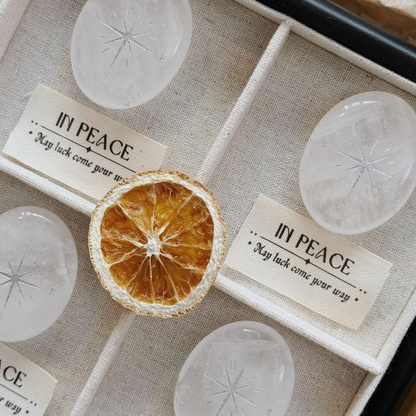 Clear Quartz Palm Stone - Compass Star