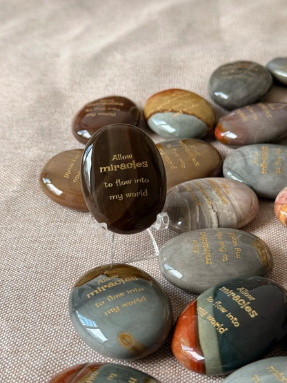 Ocean Jasper Palm Stone - “Allow Miracles to Flow into My World”