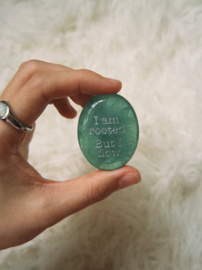 Green Fluorite Palm Stone - “I’m Rooted but I Flow”