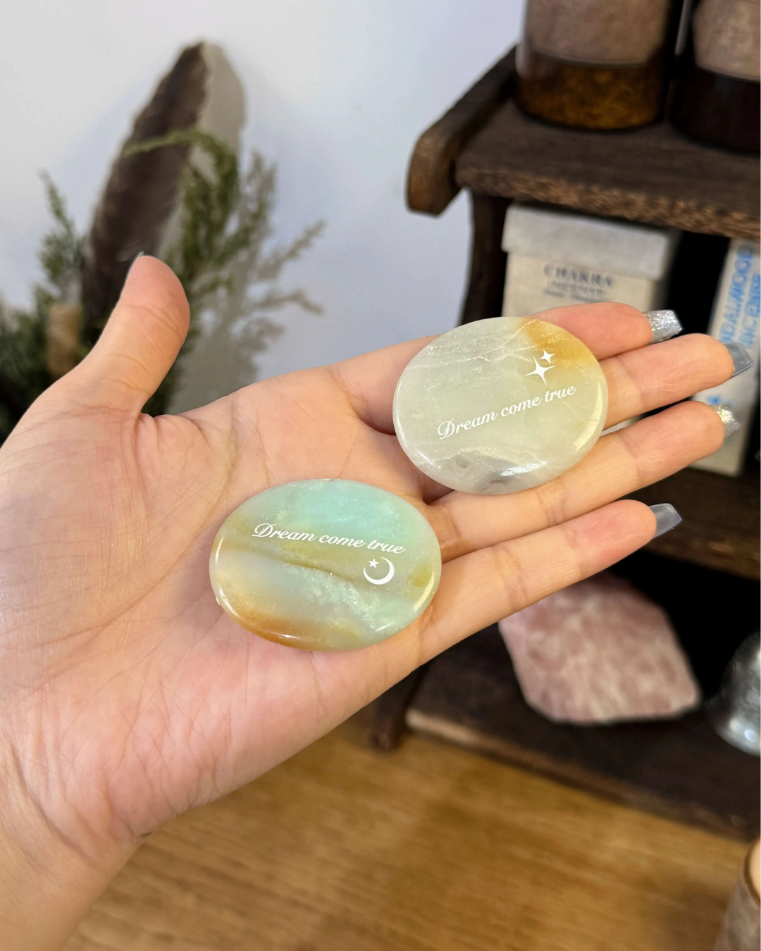 Amazonite Palm Stone - “Dream Come True”