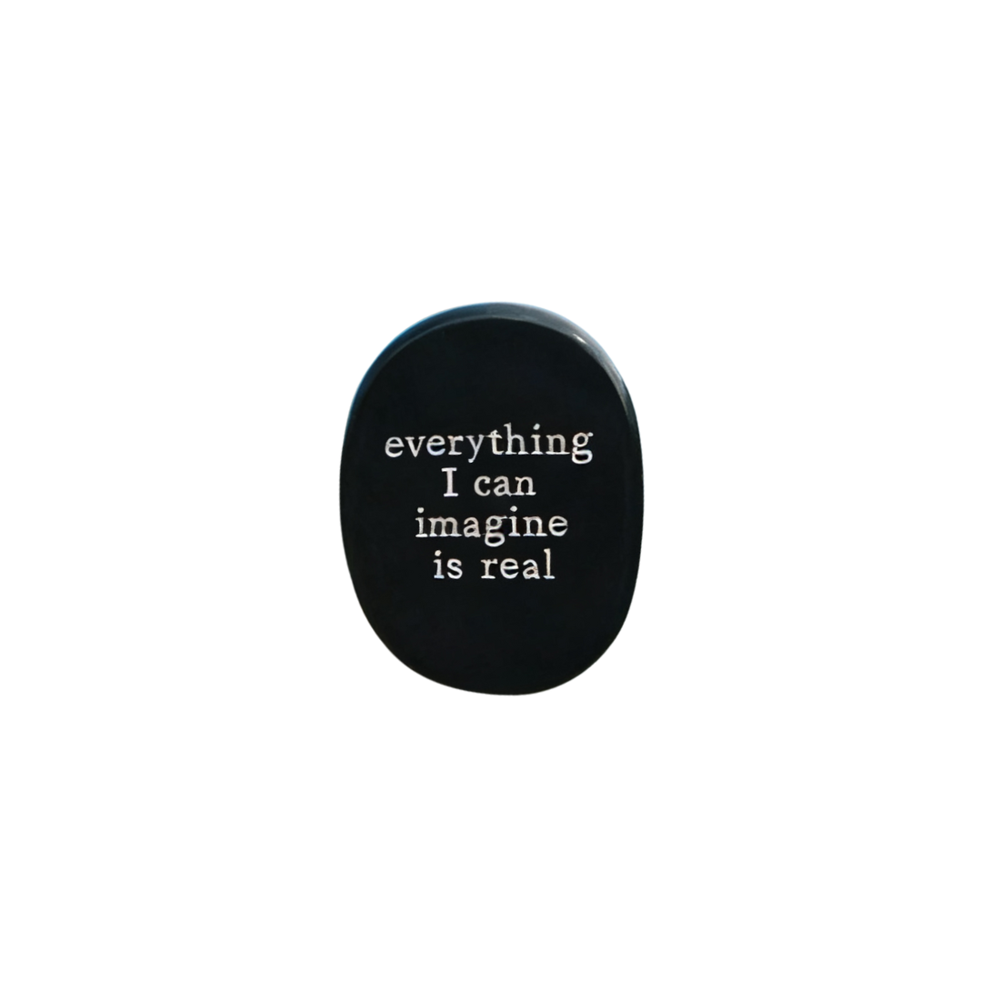 Black Obsidian Palm Stone - “Everything I Can Imagine Is Real”