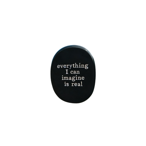 Black Obsidian Palm Stone - “Everything I Can Imagine Is Real”