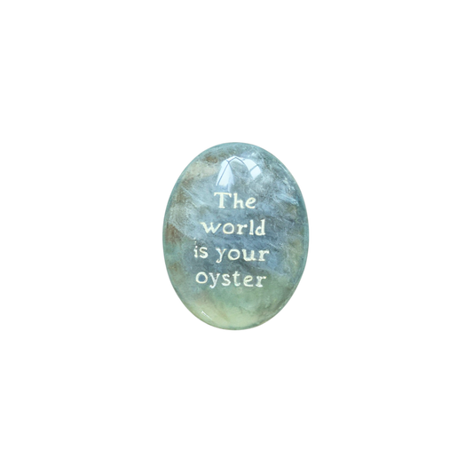 Green Fluorite Palm Stone - “The World Is Your Oyster”
