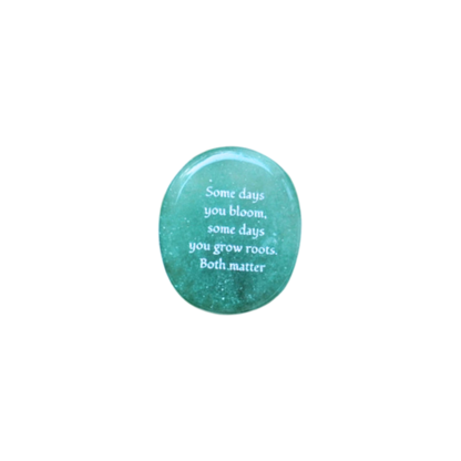 Green Strawberry Quartz Palm Stone - “Some Days You Bloom, Some Days You Grow Roots, Both Matter”