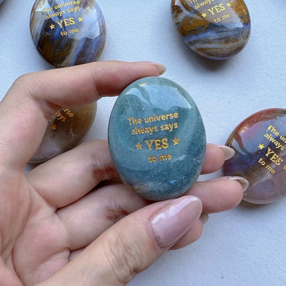 Ocean Jasper Palm Stone - “The Universe Always Says Yes to Me”