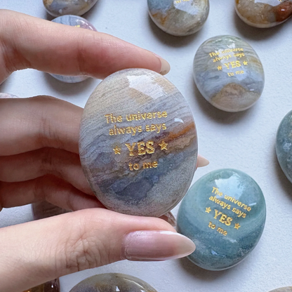 Ocean Jasper Palm Stone - “The Universe Always Says Yes to Me”