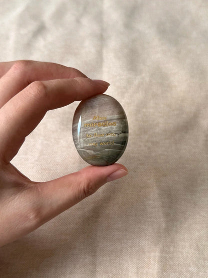 Ocean Jasper Palm Stone - “Allow Miracles to Flow into My World”