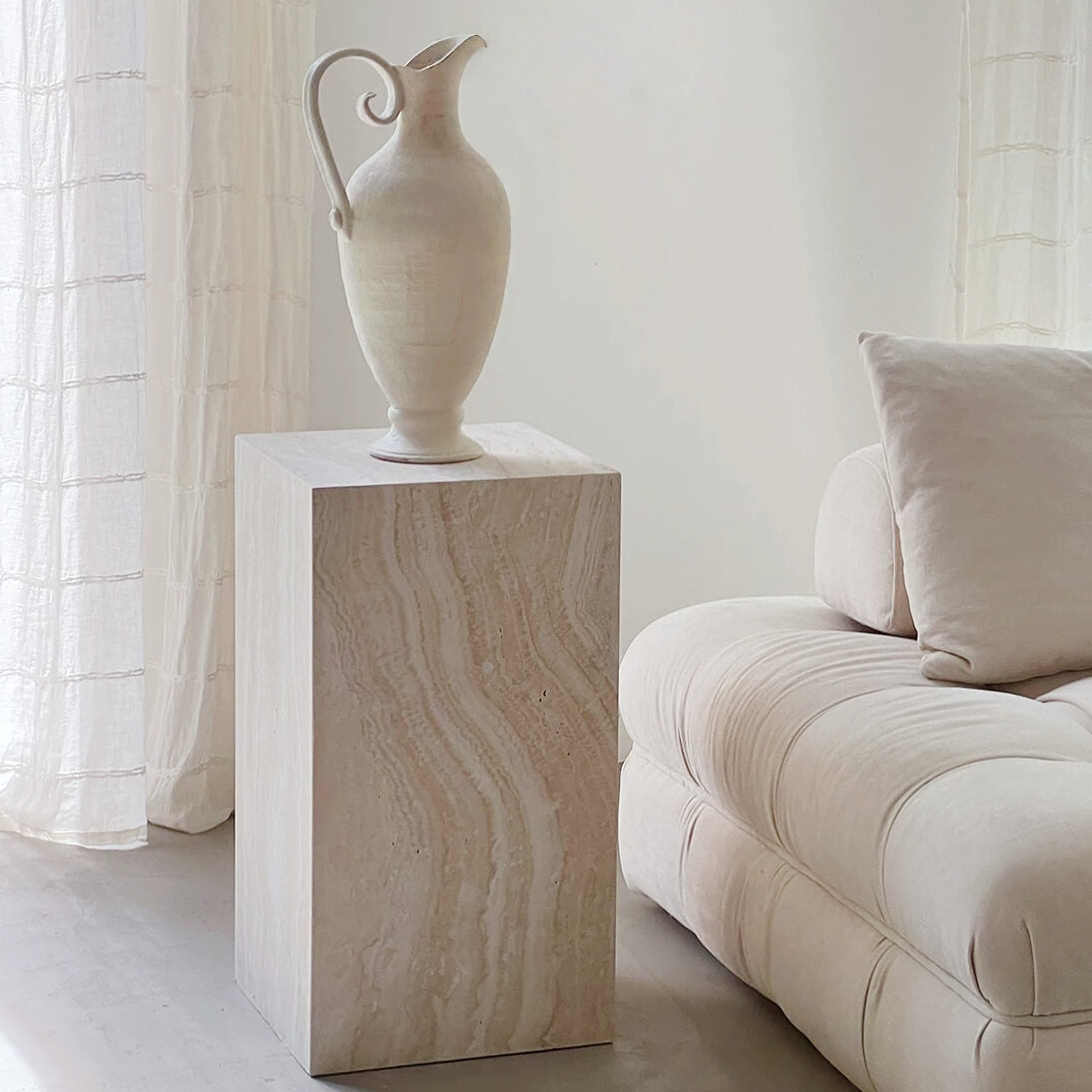 The Artisan Travertine Plinth | Natural Stone Display Pedestal