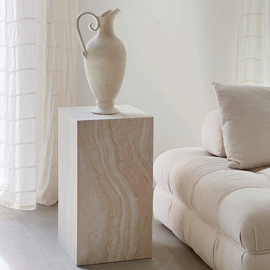 The Artisan Travertine Plinth | Natural Stone Display Pedestal