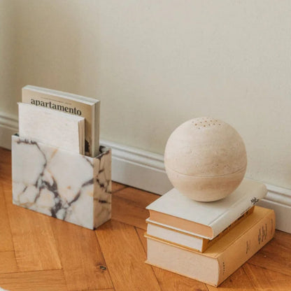 Natural Travertine Sphere Incense Burner